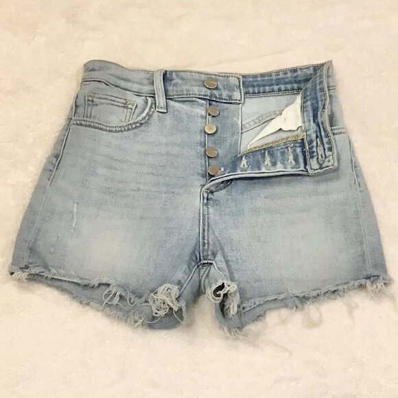 Joe’s Jeans 24 Kinsley High Rise 4” Denim Women’s Shorts Light Wash Distressed - Picture 3 of 11